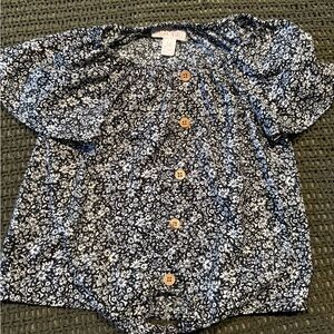 Floral Black and White Kids Shirt